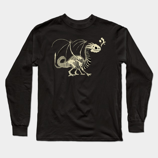 Undead Spooky Dragon Long Sleeve T-Shirt by djrbennett